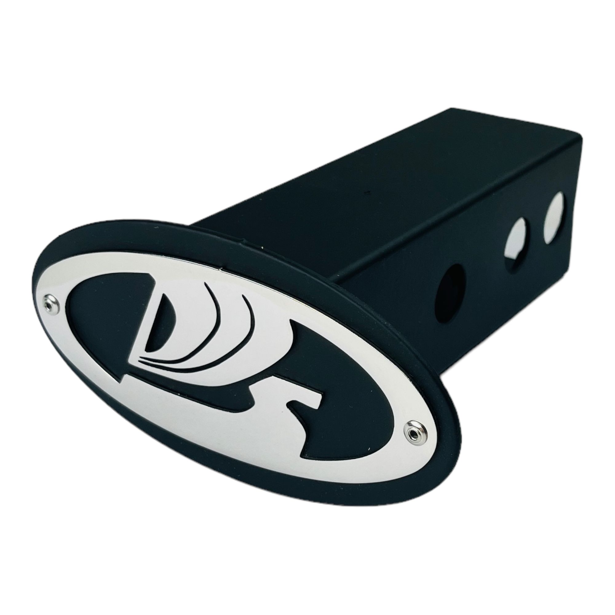Металлическая заглушка фаркопа под квадрат "Lada". "Американский" фаркоп 50х50
